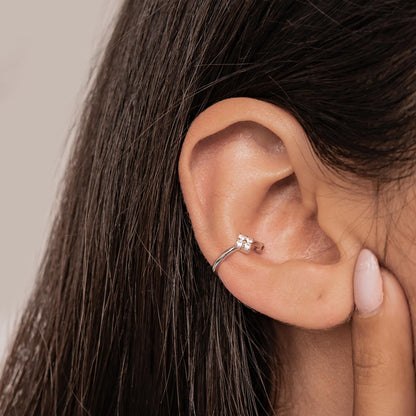 Daisy Ear Cuff Sterling Silver