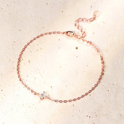 Daisy Pendant Chain Bracelet Sterling Silver Gold