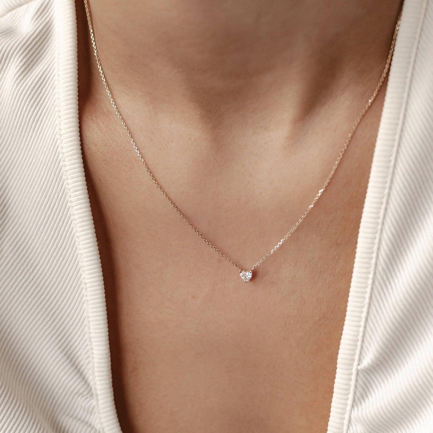 Devotion Diamond Heart Pendant Necklace 14K Gold