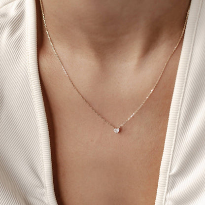 Devotion Diamond Heart Pendant Necklace 14K Gold