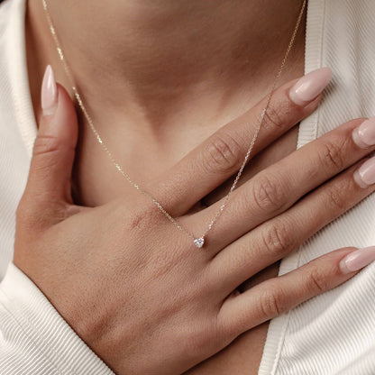 Devotion Diamond Heart Pendant Necklace 14K Gold