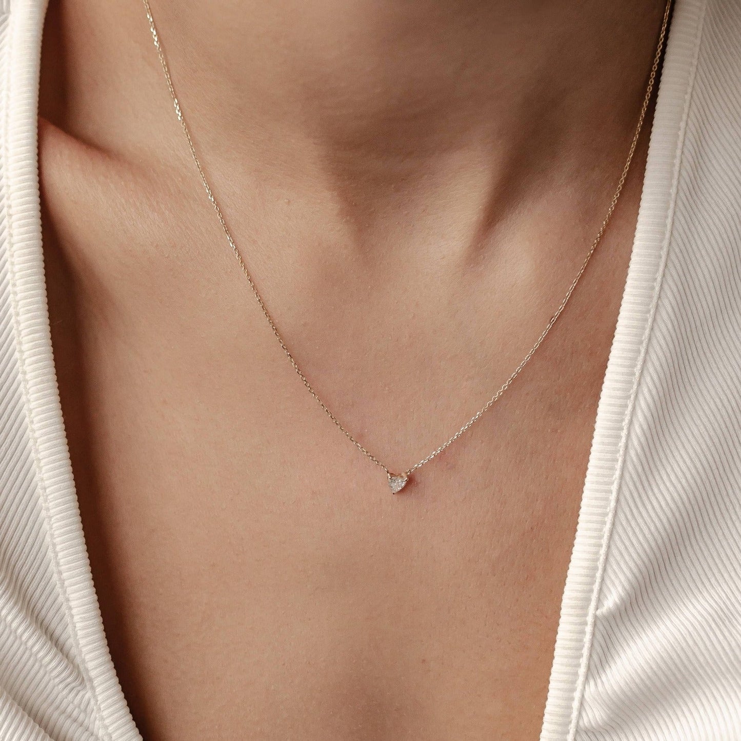 Devotion Diamond Heart Pendant Necklace 14K Gold