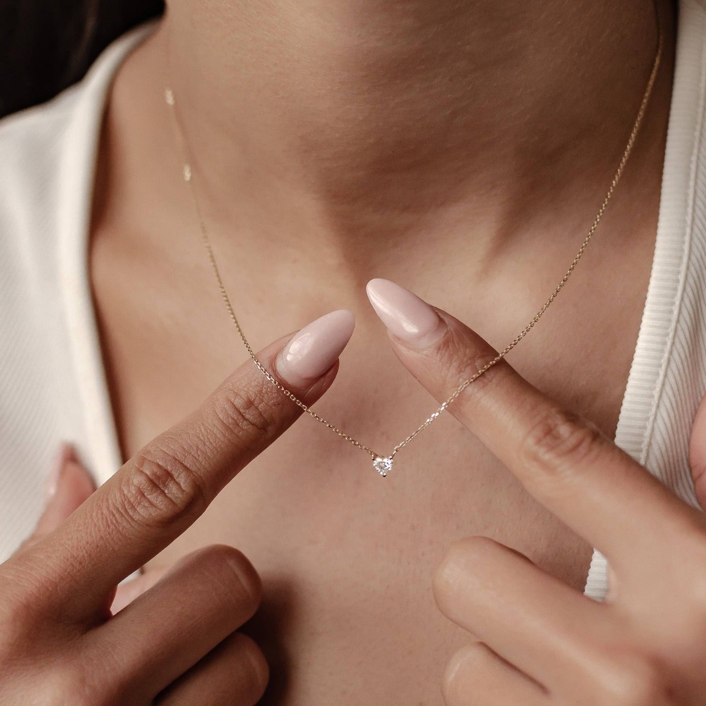 Devotion Diamond Heart Pendant Necklace 14K Gold