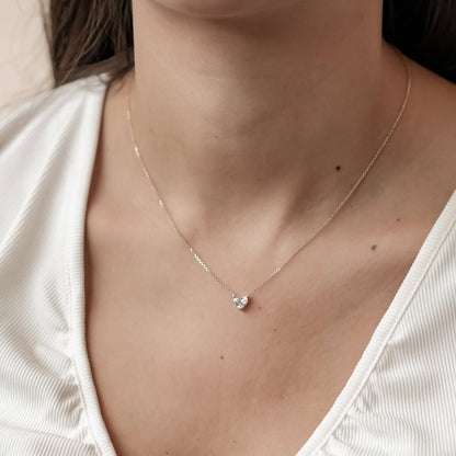 Devotion Diamond Heart Pendant Necklace 14K Gold