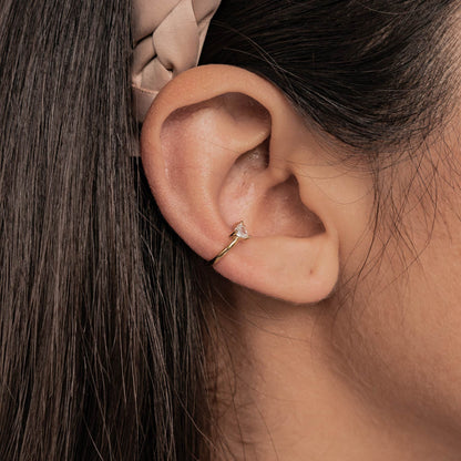 Diamond Heart Ear Cuff Sterling Silver