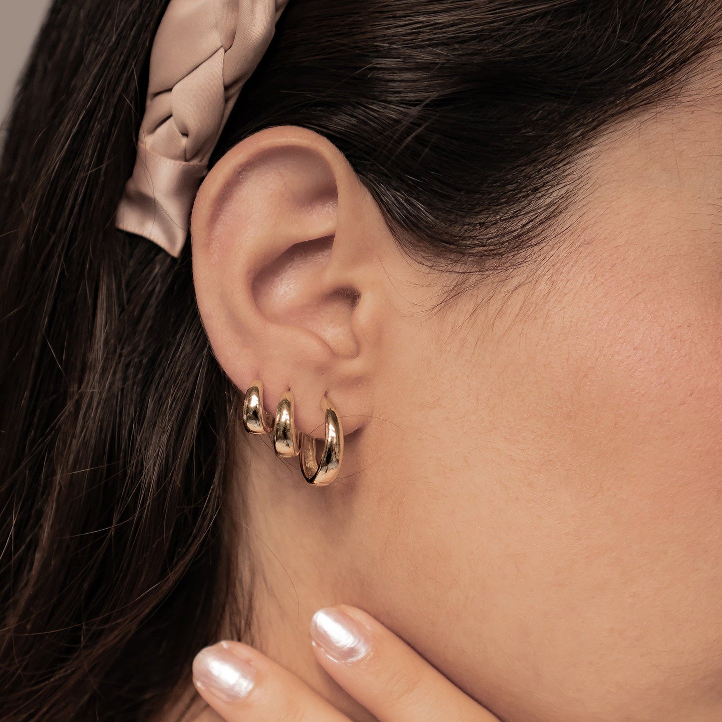 Dome Trio Hoop Earring Set Sterling Silver