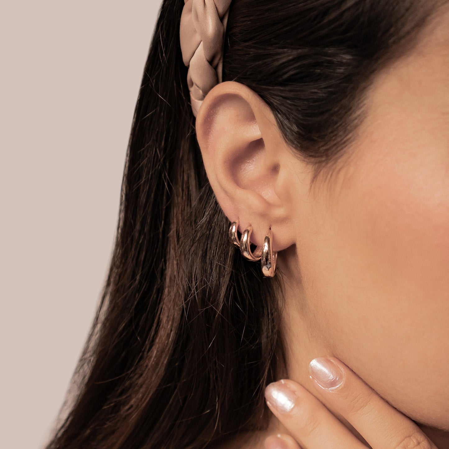 Dome Trio Hoop Earring Set Sterling Silver