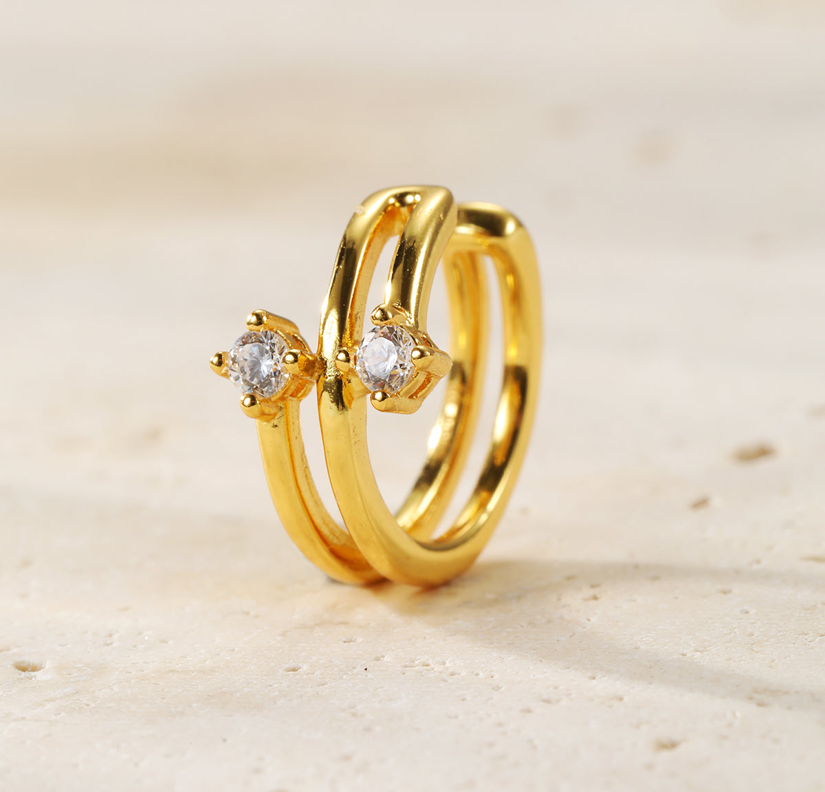 Double Sparkle Band Ear Cuff Sterling Silver