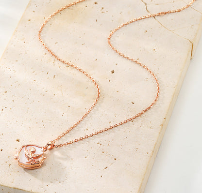 Dove & Olive Branch Locket Necklace Sterling Silver