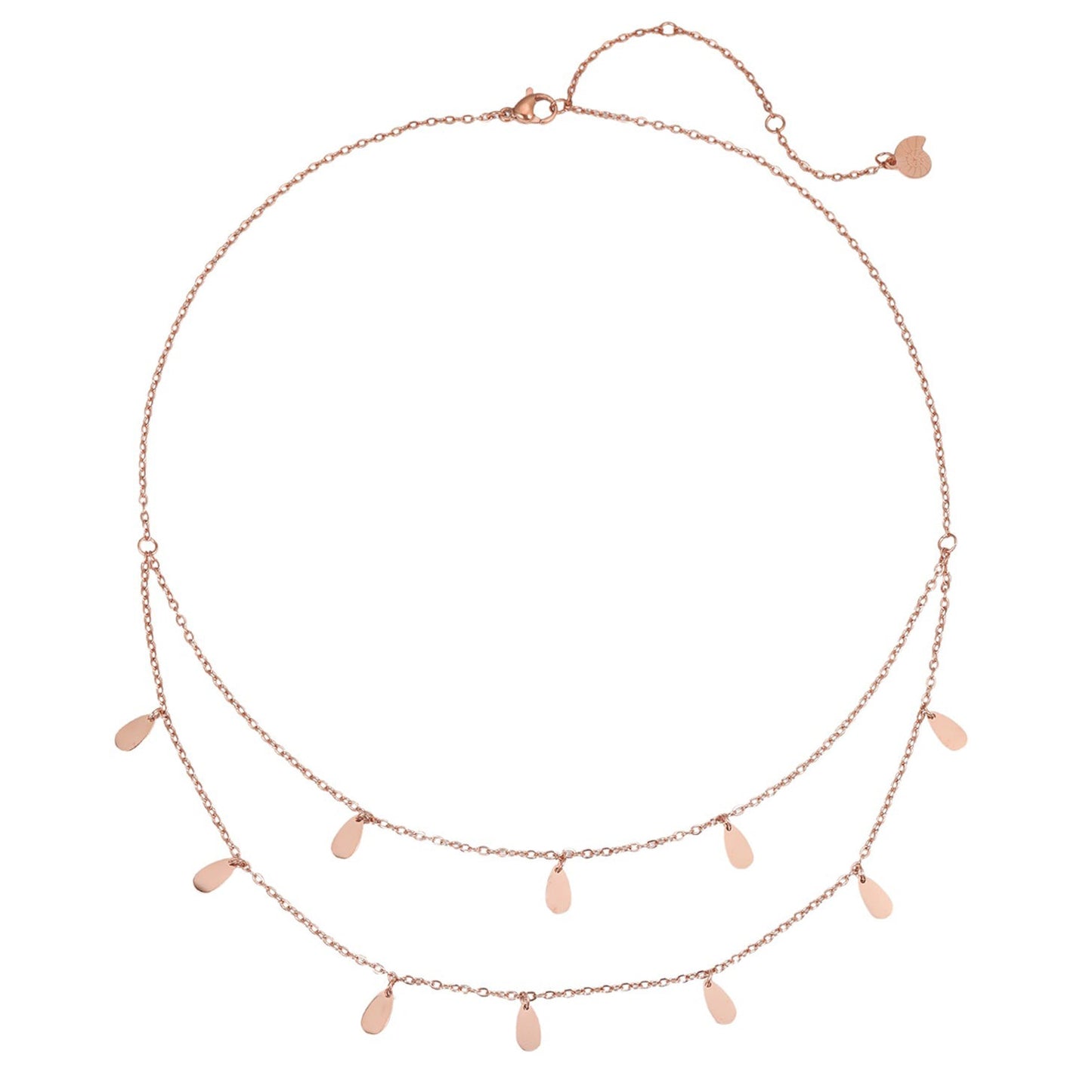 Drop Charm Layered Necklace Waterproof