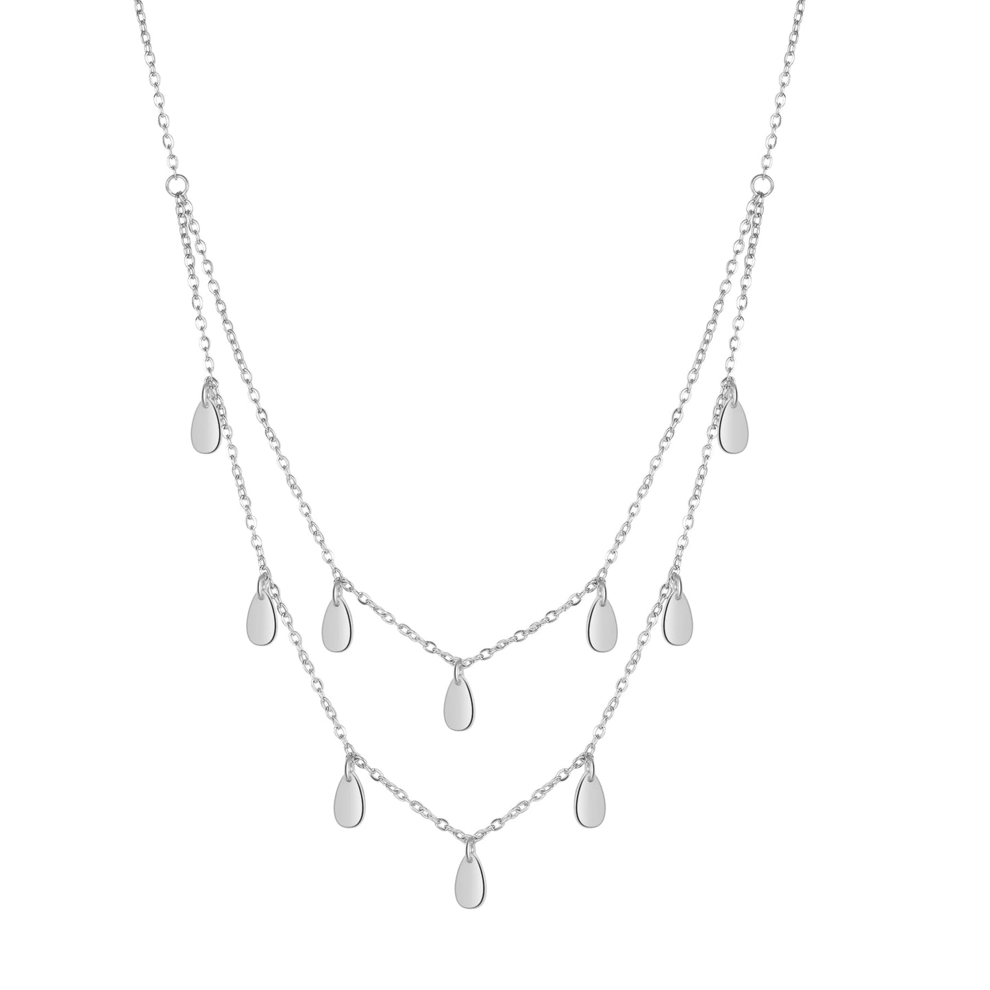 Drop Charm Layered Necklace Waterproof