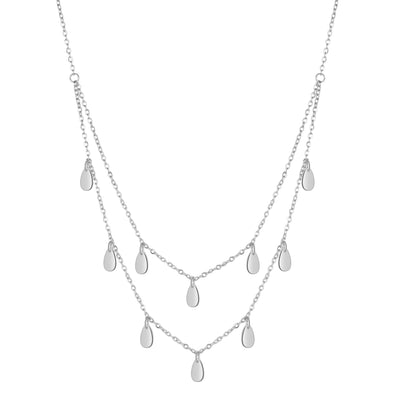 Drop Charm Layered Necklace Waterproof
