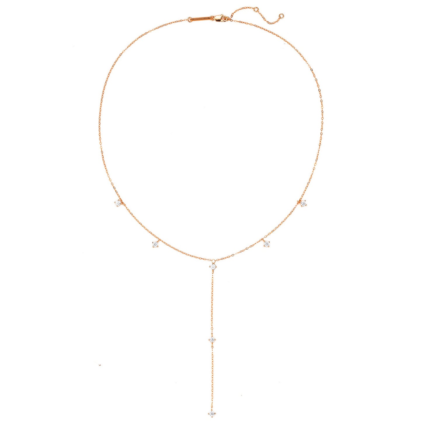 Ellipse Y Chain Necklace Sterling Silver Gold
