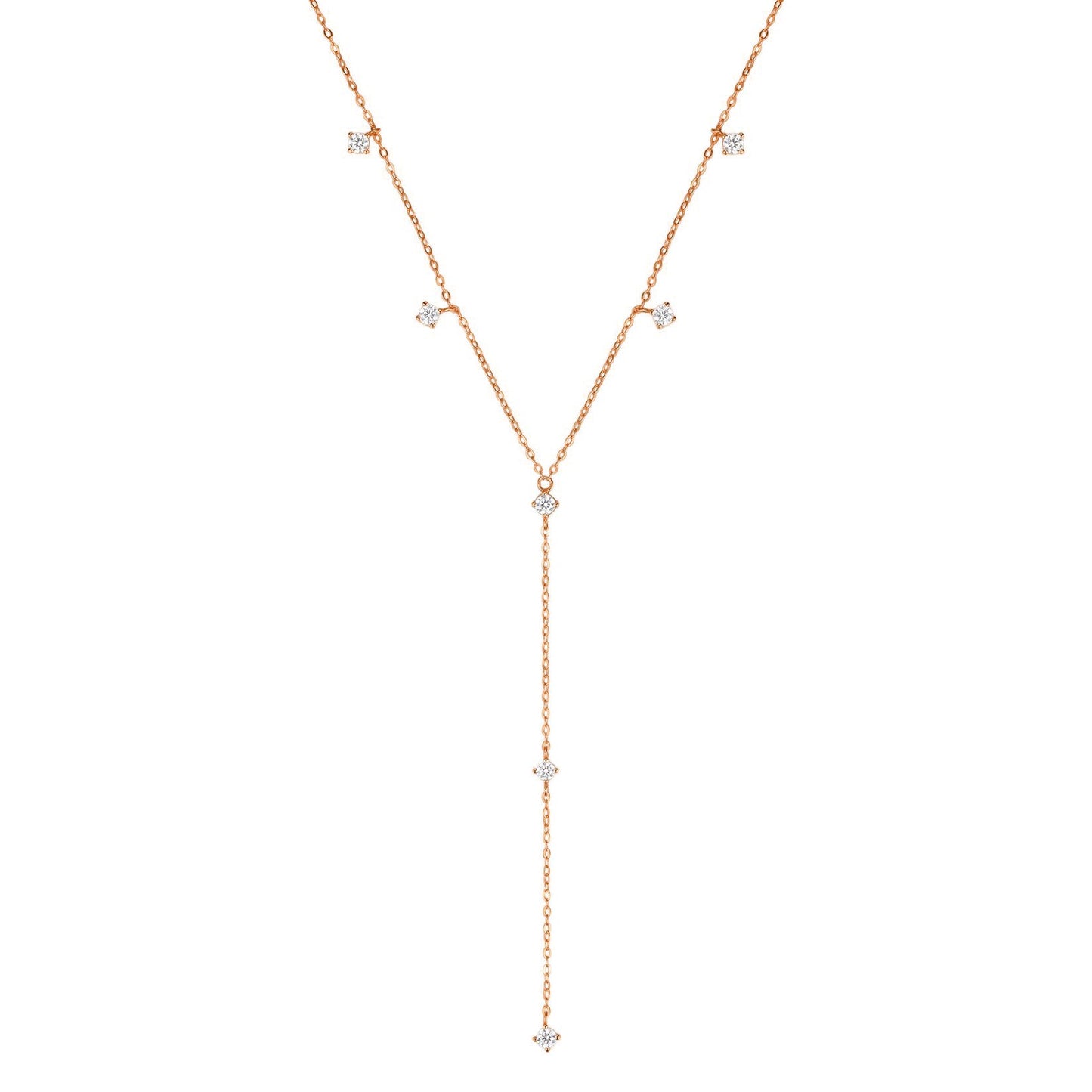 Ellipse Y Chain Necklace Sterling Silver Gold