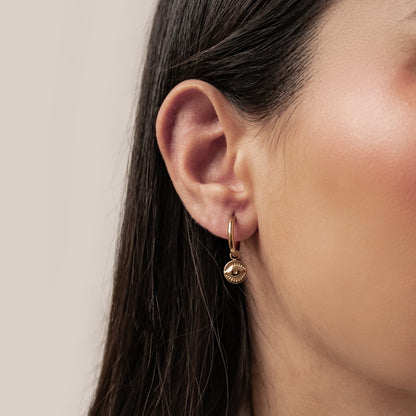 Evil Eye Charm Hoop Earrings Waterproof