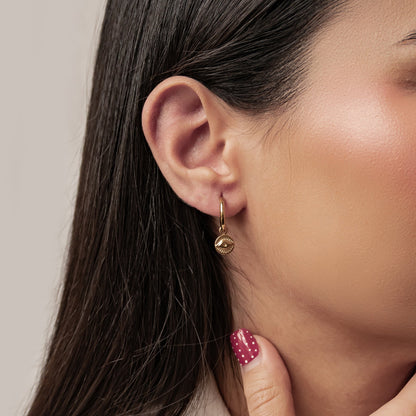 Evil Eye Charm Hoop Earrings Waterproof