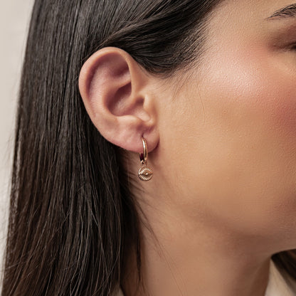 Evil Eye Charm Hoop Earrings Waterproof
