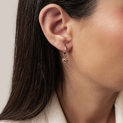 Evil Eye Charm Hoop Earrings Waterproof
