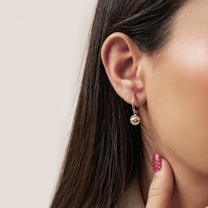 Evil Eye Charm Hoop Earrings Waterproof