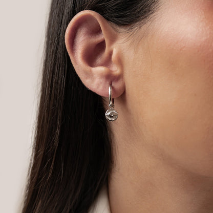 Evil Eye Charm Hoop Earrings Waterproof