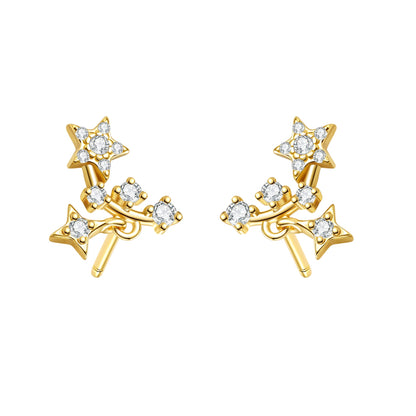 Falling Star Stud Earrings Sterling Silver