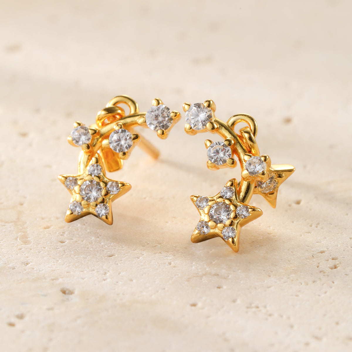 Falling Star Stud Earrings Sterling Silver