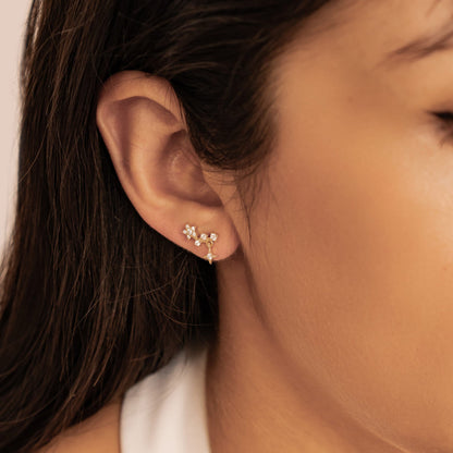 Falling Star Stud Earrings Sterling Silver