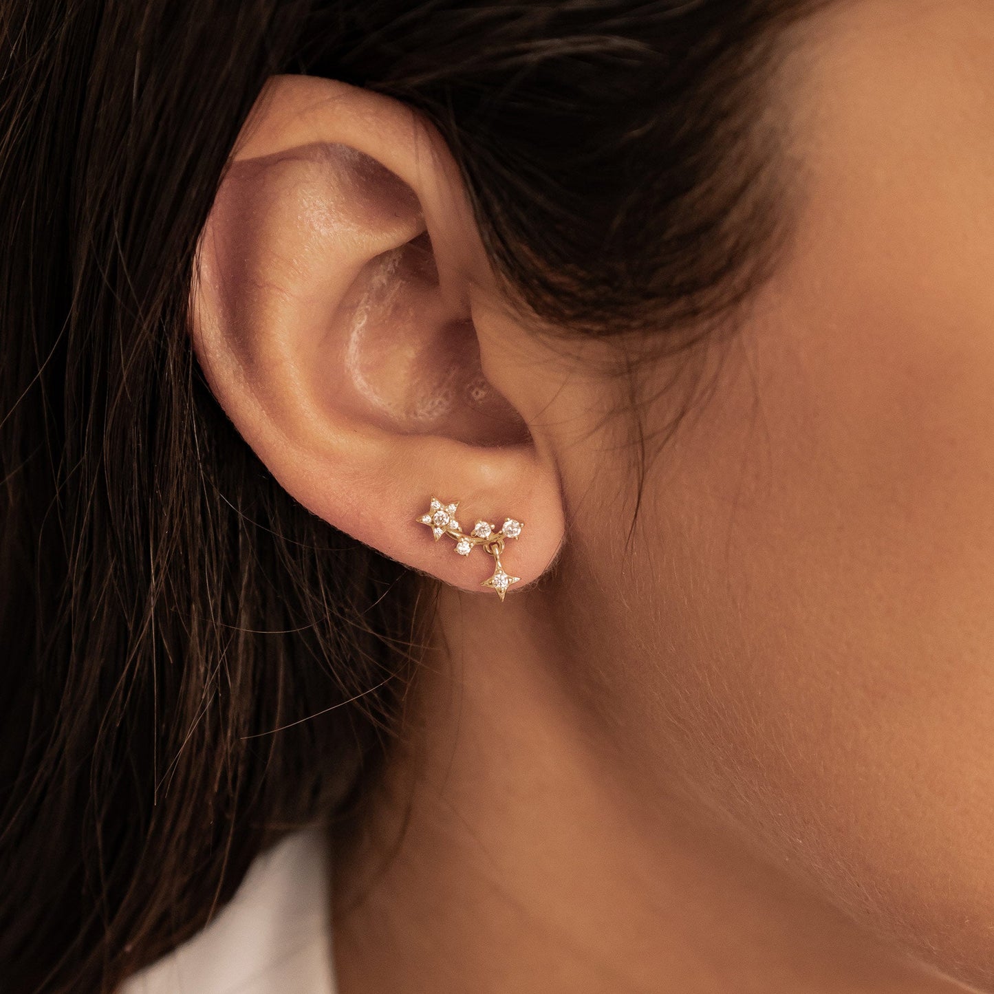 Falling Star Stud Earrings Sterling Silver