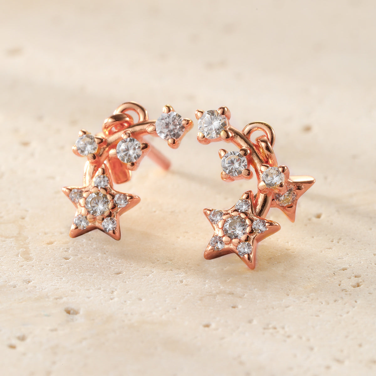 Falling Star Stud Earrings Sterling Silver