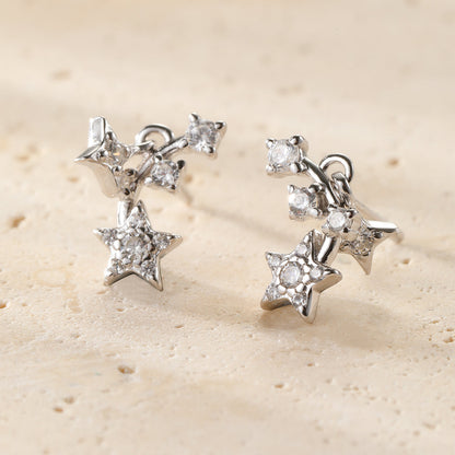 Falling Star Stud Earrings Sterling Silver
