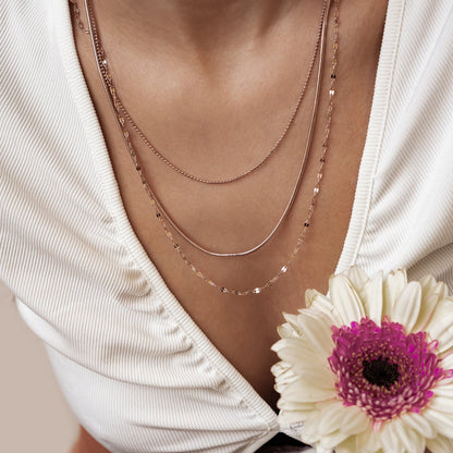 Fine Triple Layer Chain Necklace Waterproof
