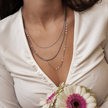 Fine Triple Layer Chain Necklace Waterproof