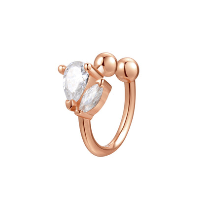 Fire Spark Ear Cuff Sterling Silver Gold