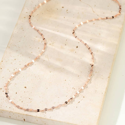 Flattened Rolo Chain Necklace Sterling Silver