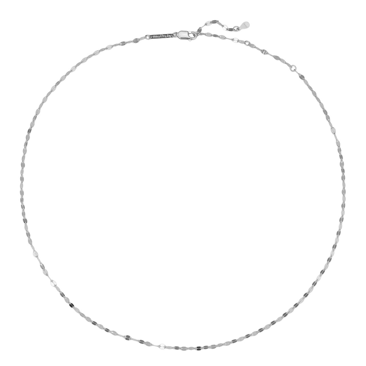 Flattened Rolo Chain Necklace Sterling Silver