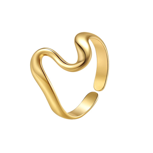 Fluid Heart Open Ring