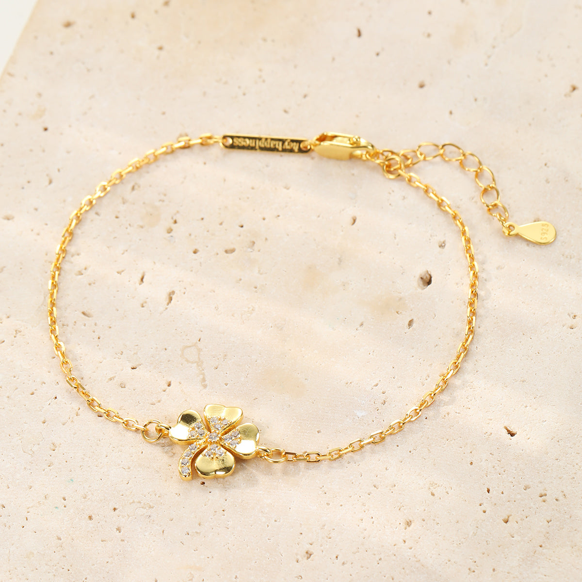 Four Leaf Clover Bracelet Sterling Silver