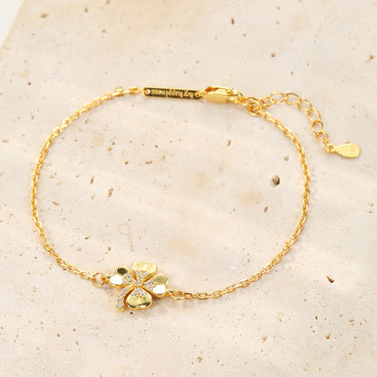 Four Leaf Clover Bracelet Sterling Silver