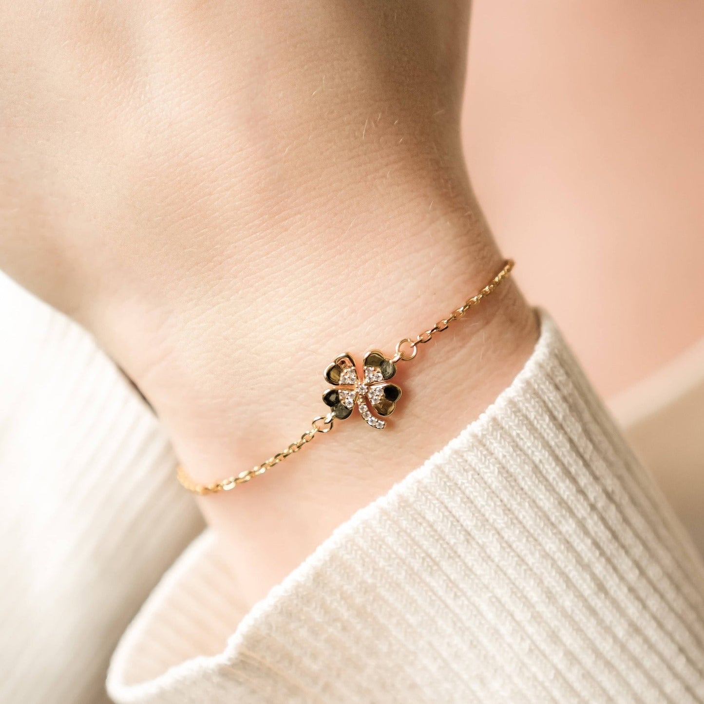 Four Leaf Clover Bracelet Sterling Silver