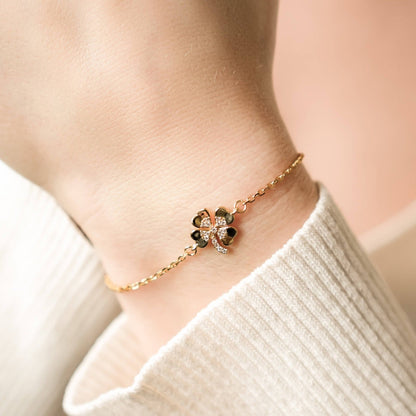 Four Leaf Clover Bracelet Sterling Silver