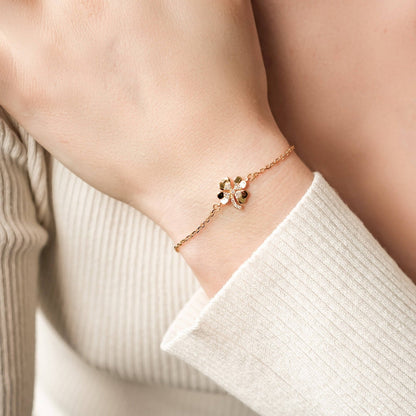 Four Leaf Clover Bracelet Sterling Silver