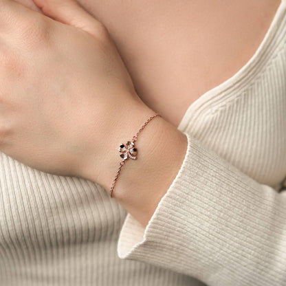 Four Leaf Clover Bracelet Sterling Silver