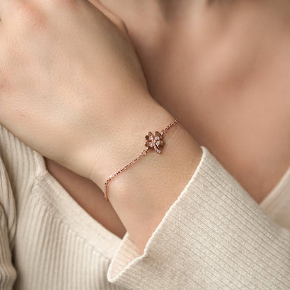 Four Leaf Clover Bracelet Sterling Silver