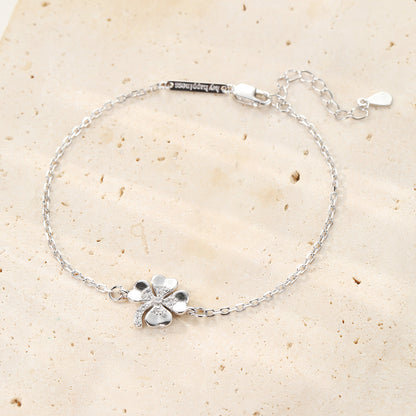 Four Leaf Clover Bracelet Sterling Silver