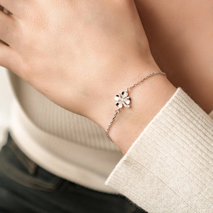 Four Leaf Clover Bracelet Sterling Silver
