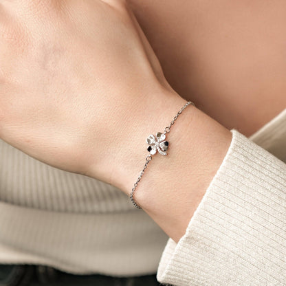 Four Leaf Clover Bracelet Sterling Silver