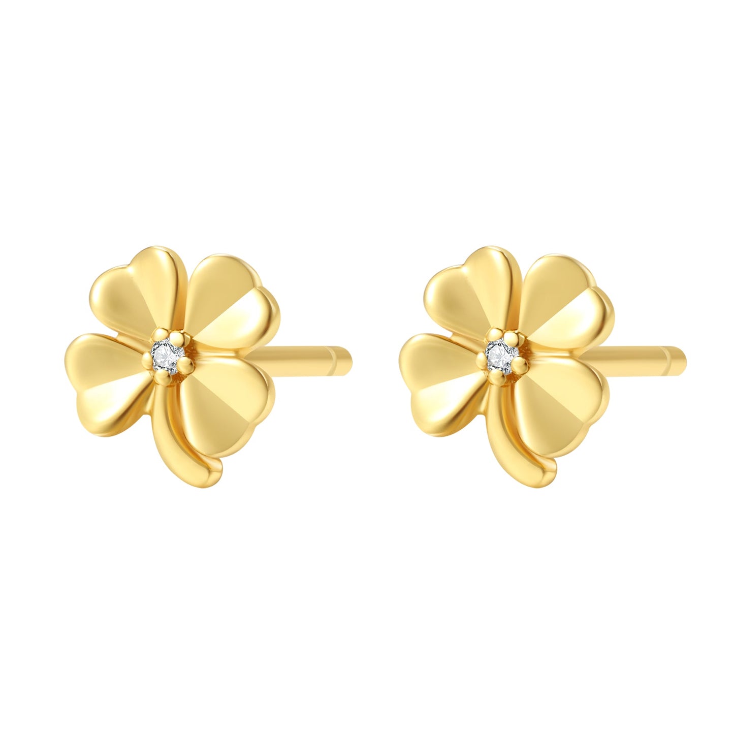 Four Leaf Clover Stud Earrings Sterling Silver