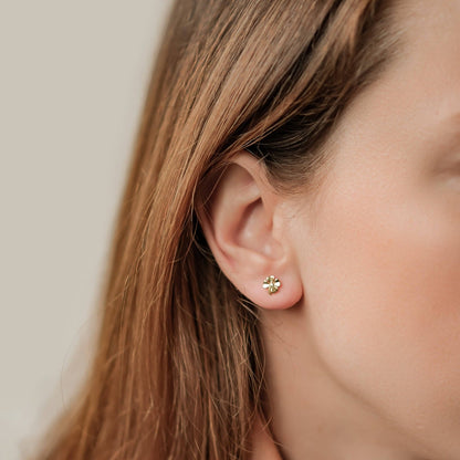 Four Leaf Clover Stud Earrings Sterling Silver