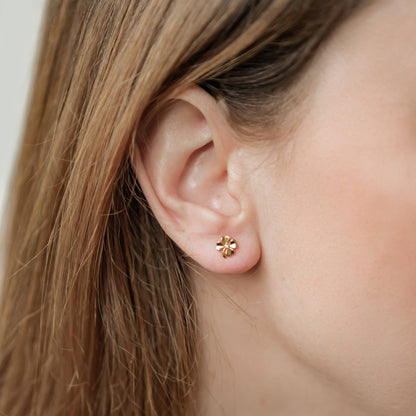 Four Leaf Clover Stud Earrings Sterling Silver