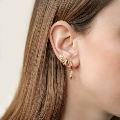 Four Leaf Clover Stud Earrings Sterling Silver